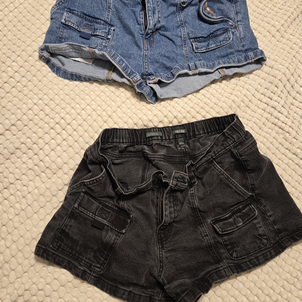 Stylish Black And Denim Women's Shorts
